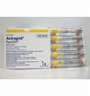 INSULIN ACTRAPID PENFILL 100 IU 5*3 M