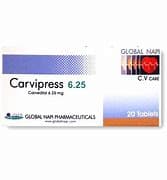 CARVIPRESS 6.25 MG 20 TAB