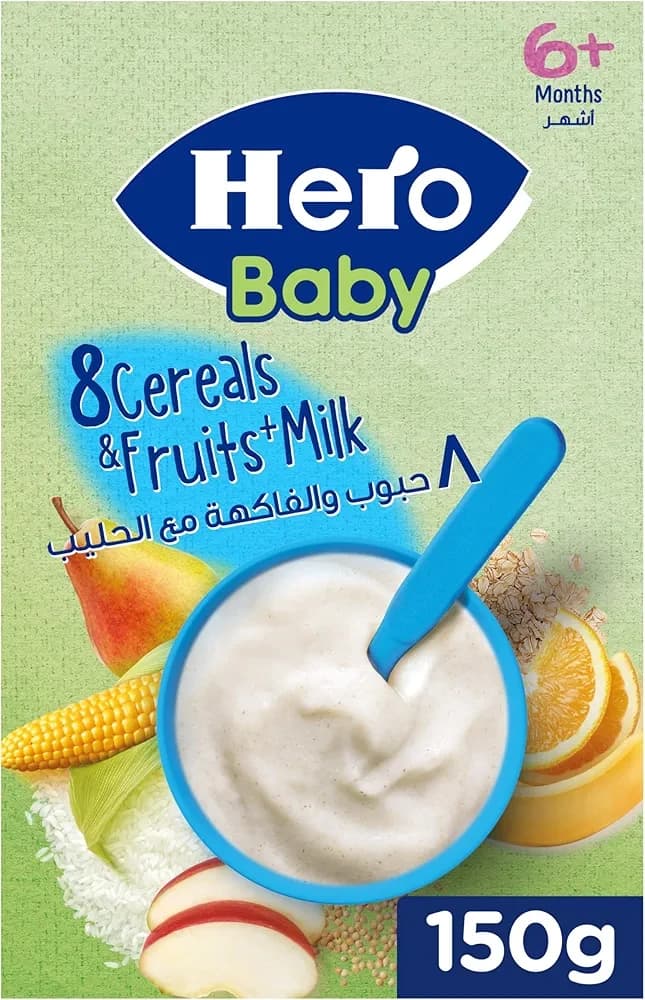 HERO BABY 8 CEREALS fruit & MILK 150 GM