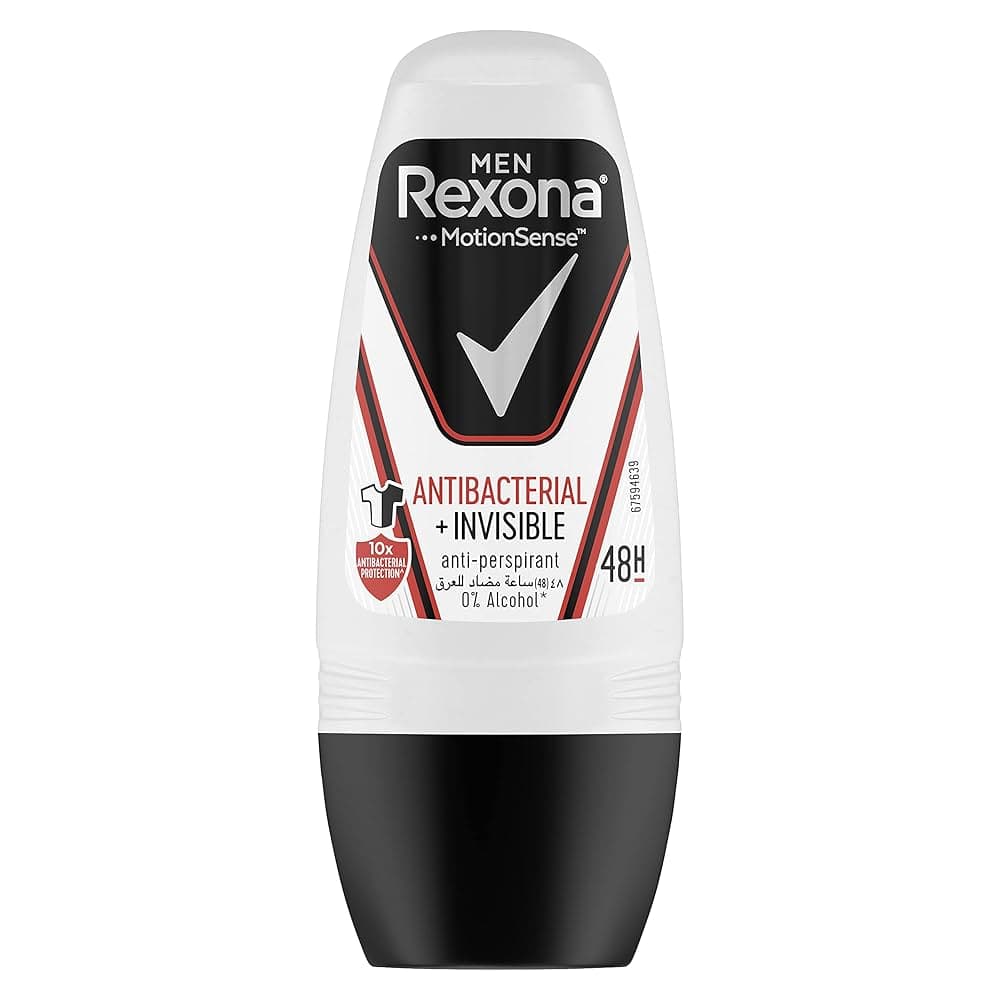 Rexona Antibacterial Invisible Antiperspirant Roll On for Men, 50 ml