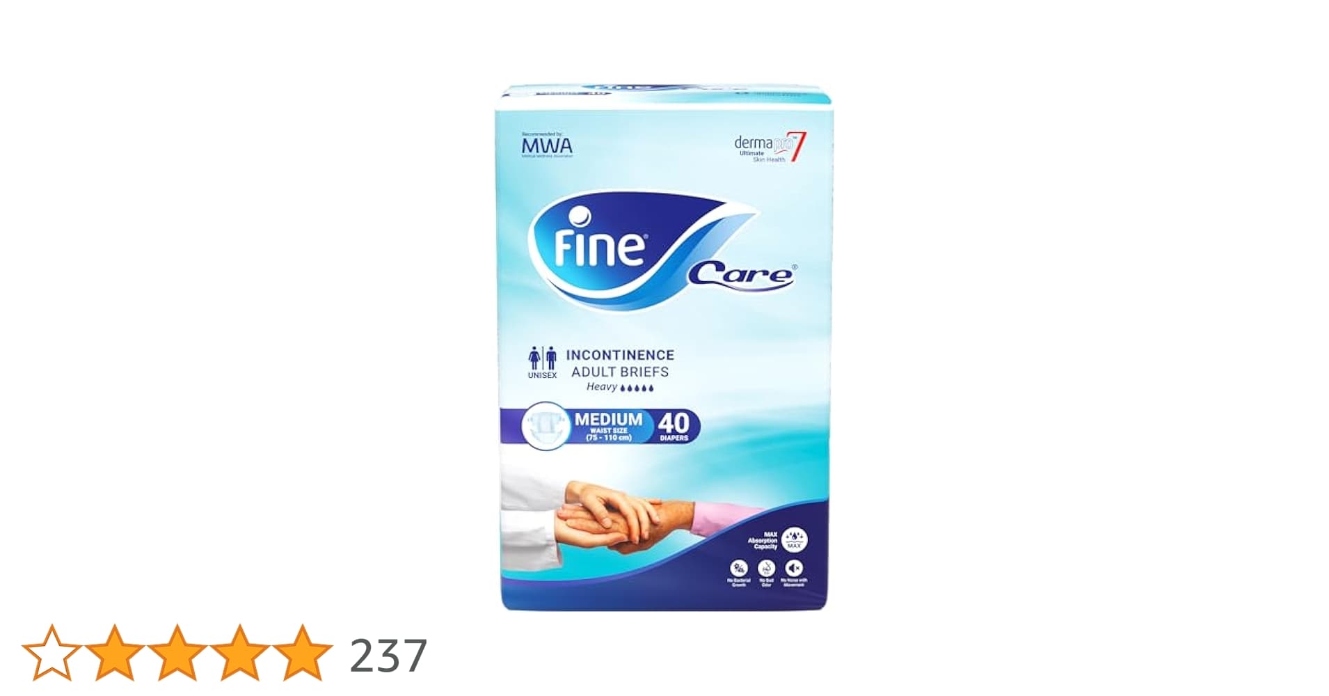 Fine Care Incontinence Unisex Briefs, Medium 40 pecies