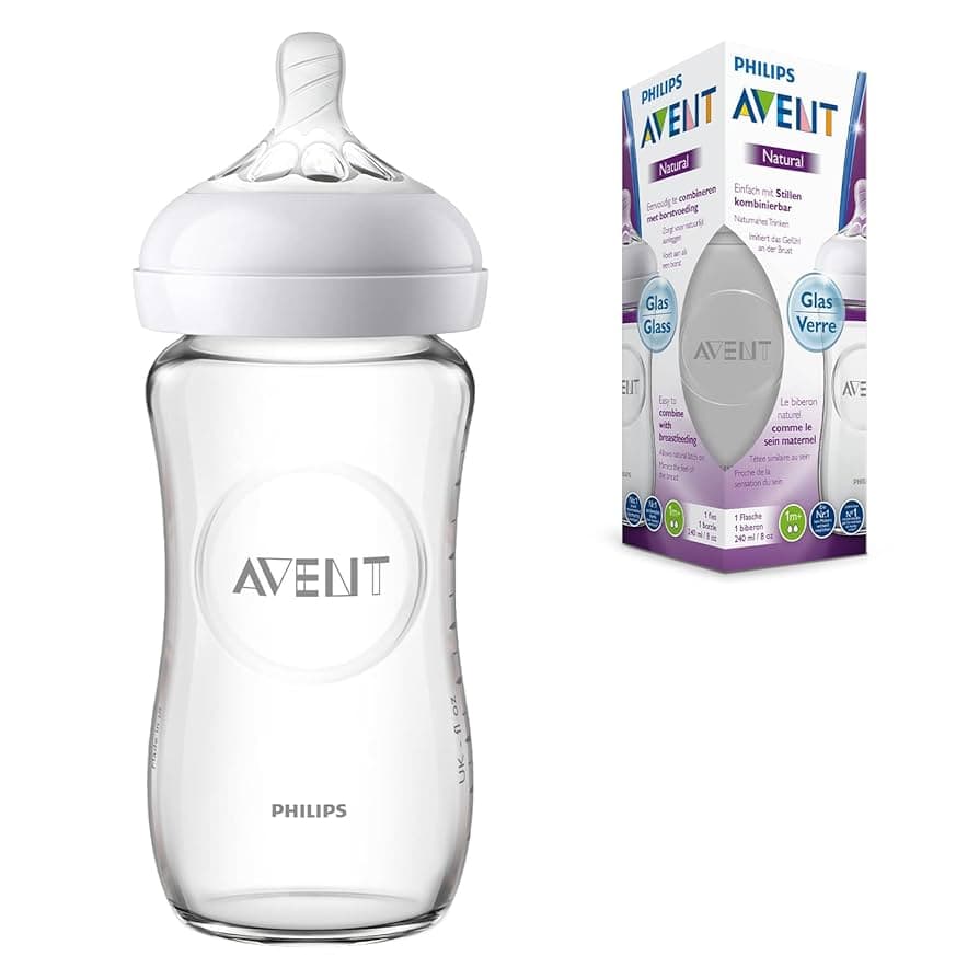 Philips Avent Natural Glass Baby Bottle 240ml +1Months