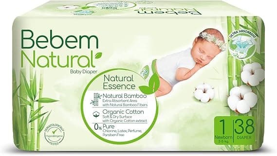 Bebem Natural  Baby Diapers Size 1 - 38 Pieces