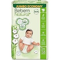 Bebem Natural Baby Diapers Size 3 - 58 Pieces