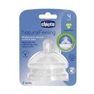 Chicco Natural Feelling Teat 4M+ 2 Pcs