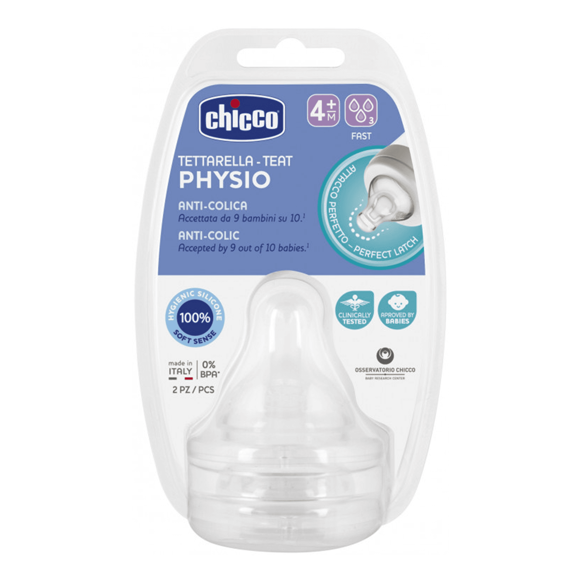 Chicco perfect  teat 4m+