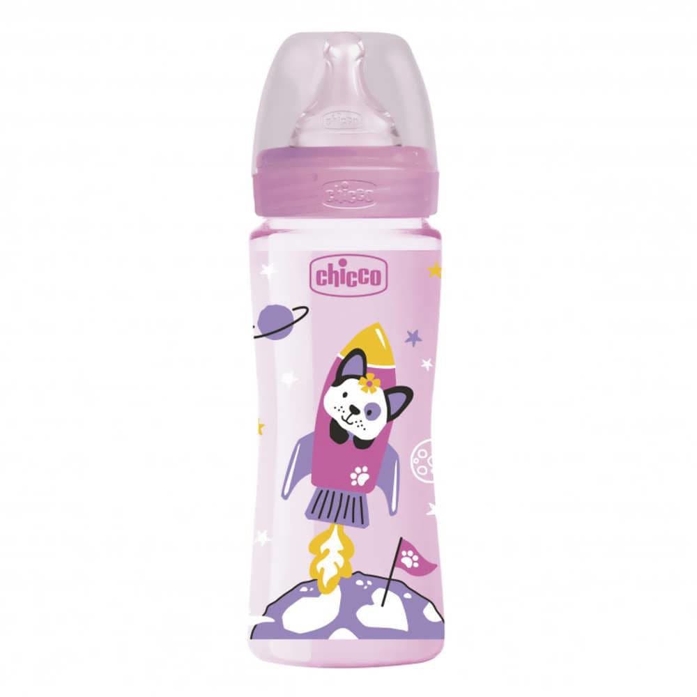 Chicco well-being feeding bottle 250ml  pink
