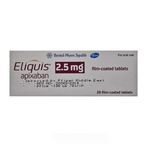 eliquis 2.5 mg 20 tab