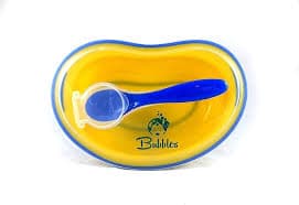 Bubbles Spoon Kids Plate Yellow