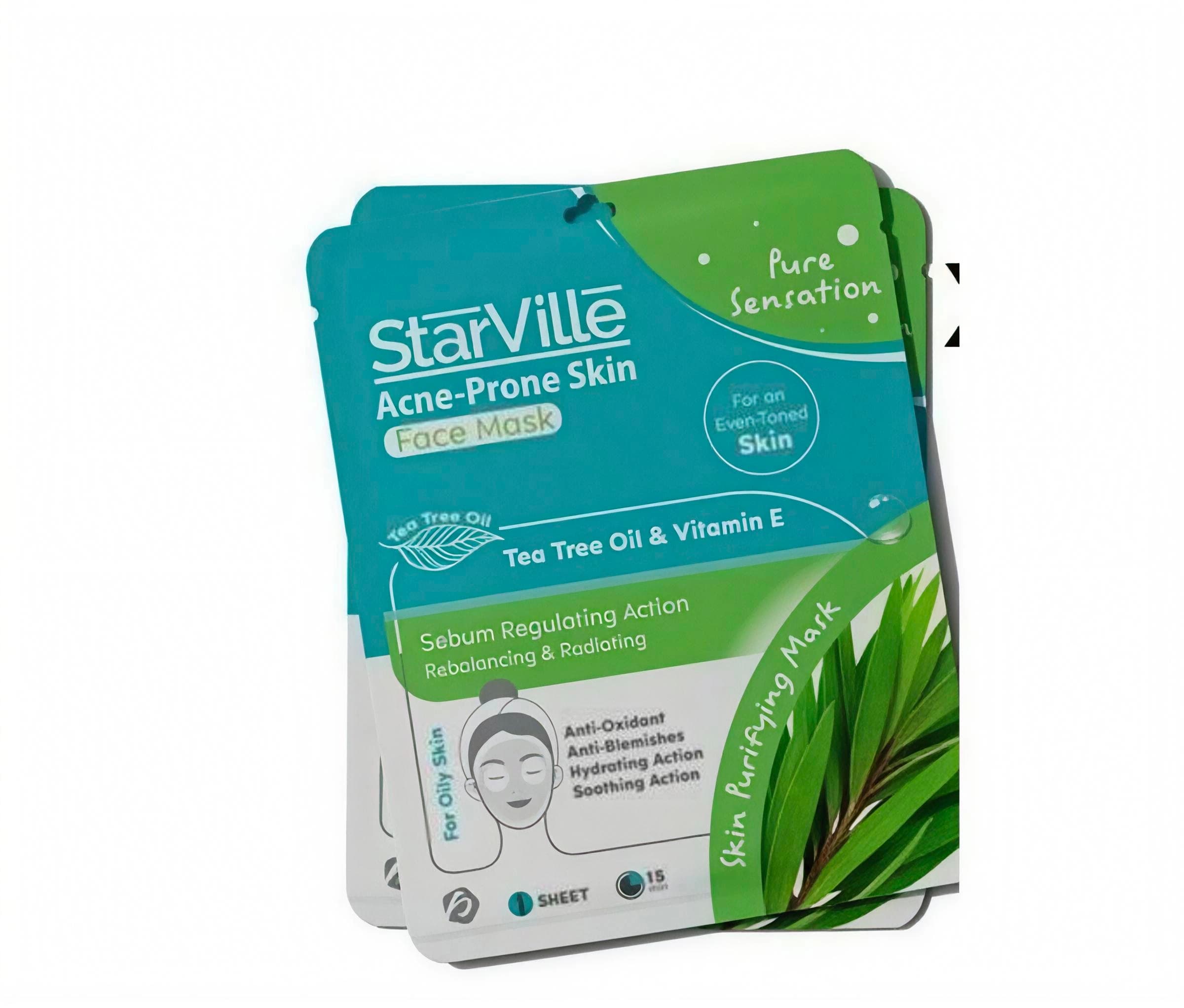 StarVille Acne-Prone Skin Face Mask – Pack of 10 Sheets