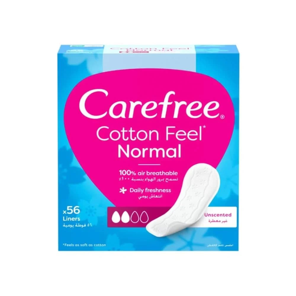 Carefree Cotton Feel Unscented 56 Panty Liners