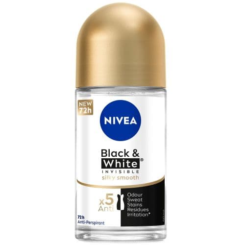 NIVEA Invisible Black & White Silky Smooth Roll-On for Women 50ml