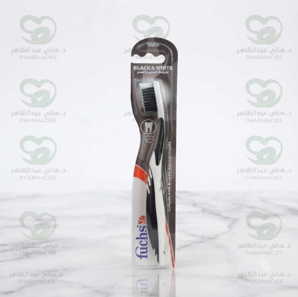 Fuchs Black & White Charcoal Toothbrush Hard