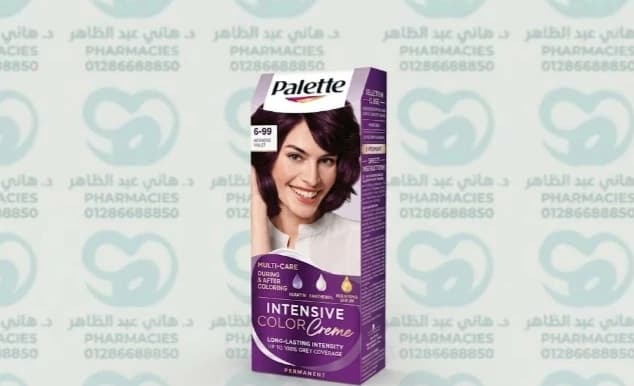 Palette hair color 6-99, divided into sections